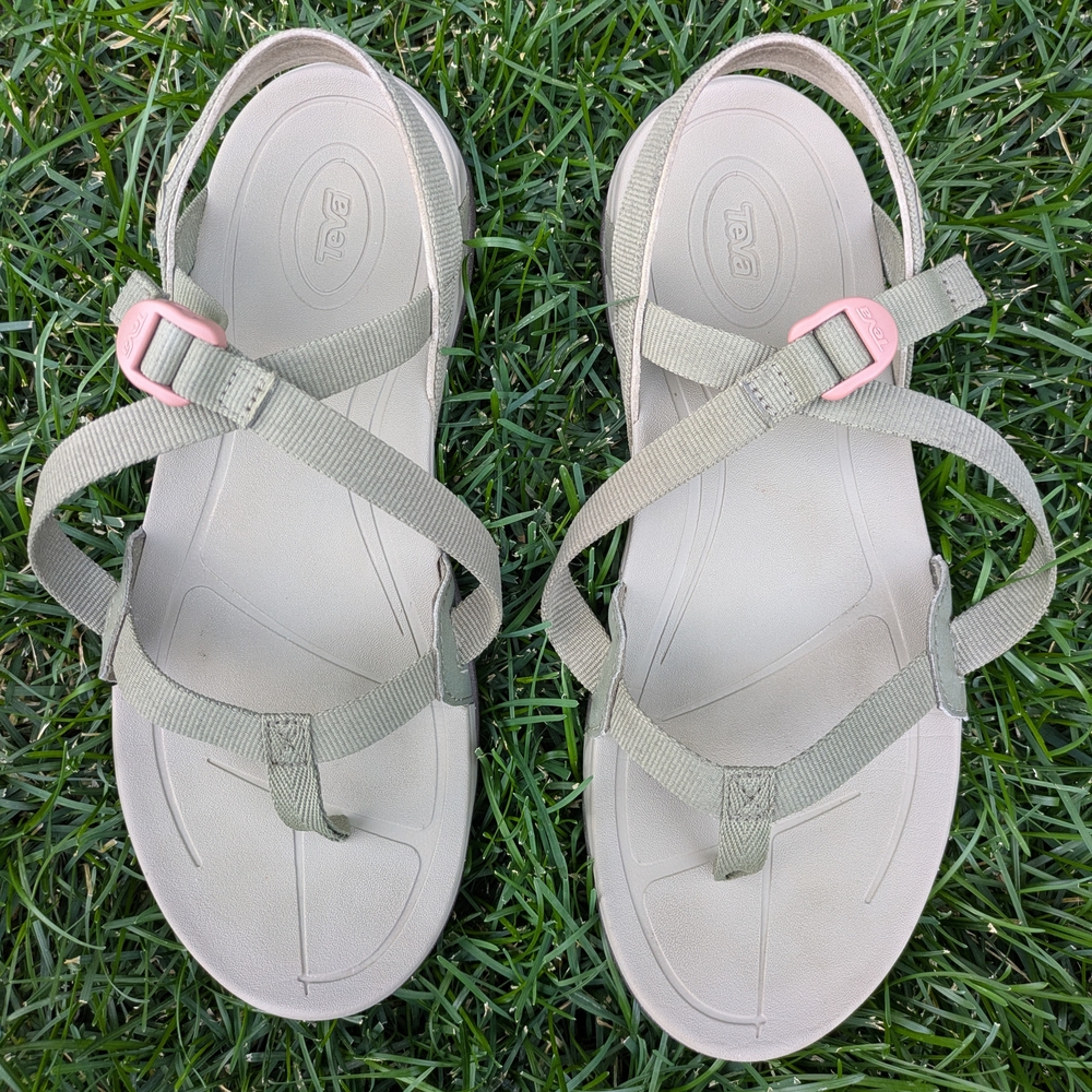 Teva Sandals in Olive and Pink